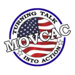 Movac with american flag inside on plain white background