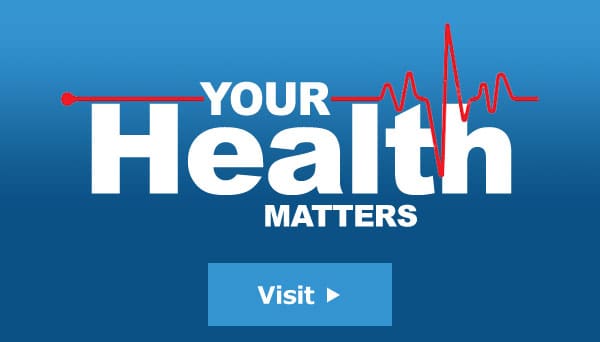 A blue background with the words " your health matters ".