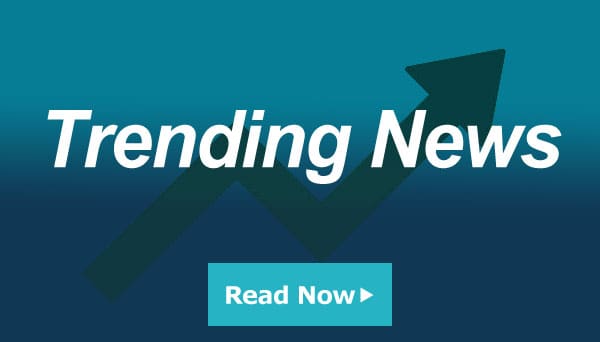 A blue banner with the words " trending news ".