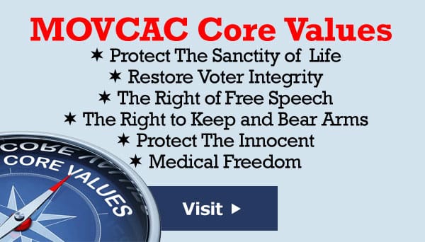 A button that says vcac core values and has the words " protect the sanctity of life ".